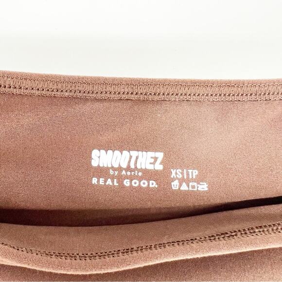 Smoothez by Aerie Off the Shoulder Top XS Brown - Picture 6 of 7